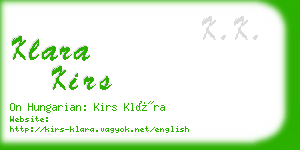 klara kirs business card